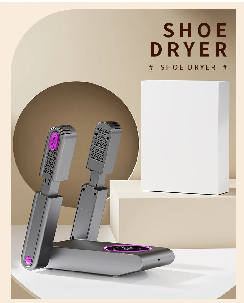 Foldable Electric Shoe Dryer  Deodorizer Sterilizer for Boots Sneakers Portable Smart Display Timer Control Travel Home Gym