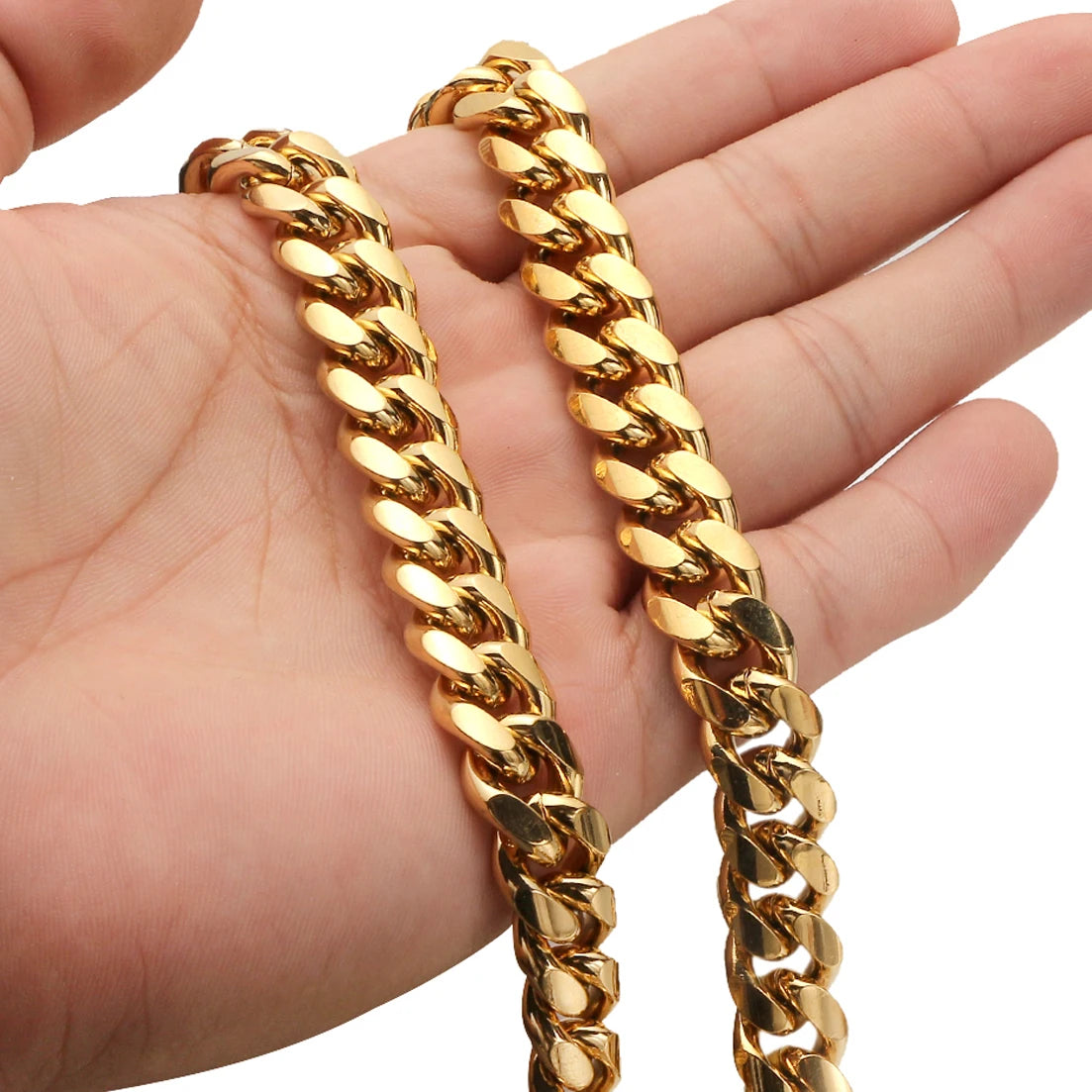 New Arrival 6mm-18mm Any Length 316L Stainless Steel Miami Curb Cuban Chain Necklace for Men & Women Gift Crystal Lock