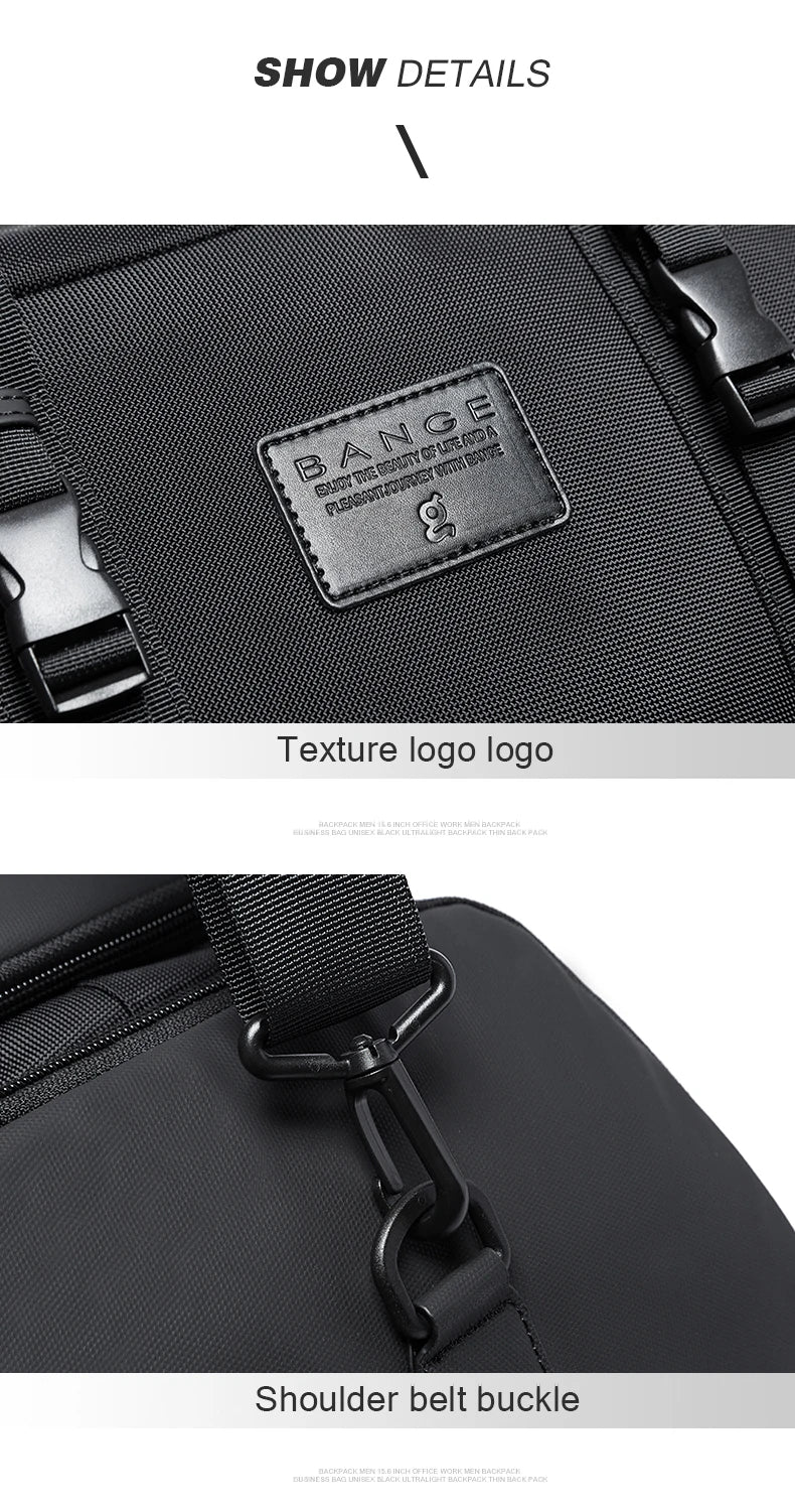 BANGE Gym bag for Men Suitcase Multifunction Backpack Large Waterproof Anti-stain Men Duffle Bag Travel Hand Luggage Bags New