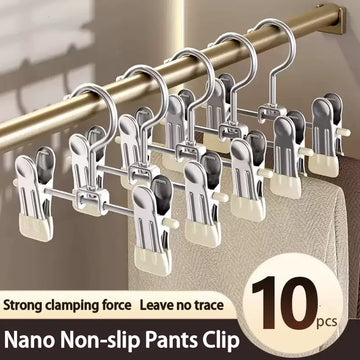 Stainless Steel Multi-Functional Clothes Hanger Clips – Wardrobe Organizer