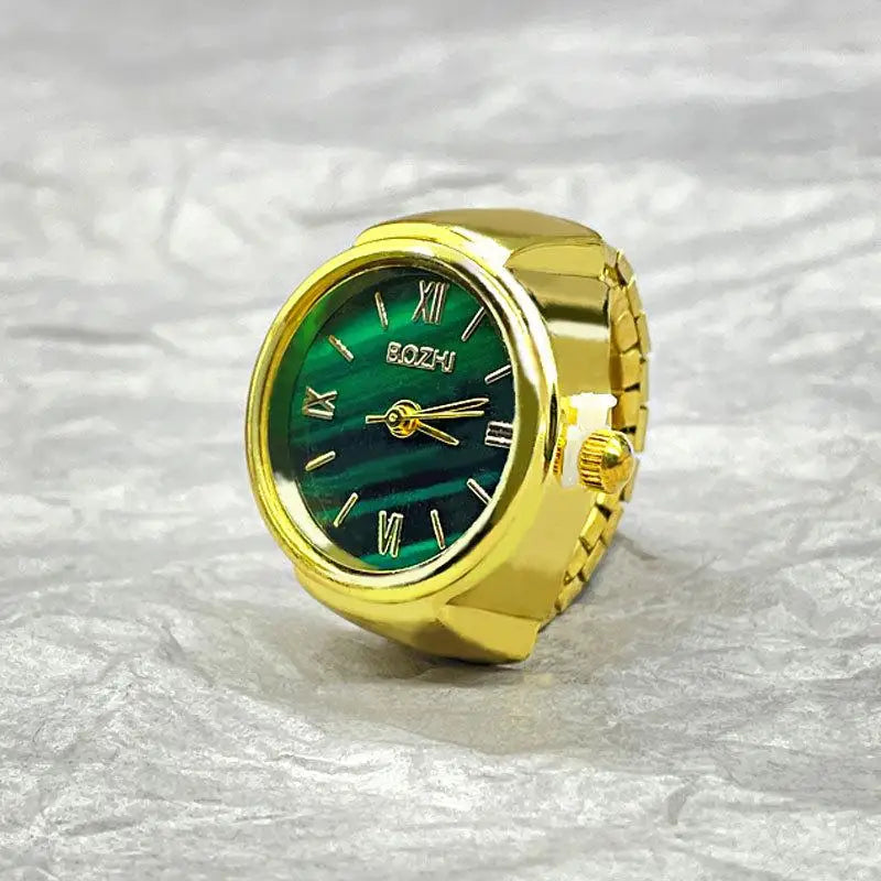 Fashion Forward Finger Watch Ring; Vintage Alloy Shell Design; Quartz Movement; An excellent choice for Men's and Women's Gift