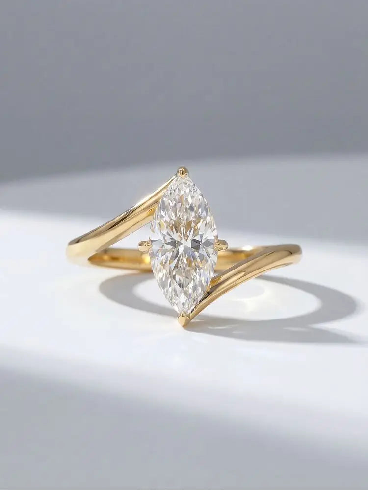 925 Sterling Silver Fashion Luxury Twisted Arm Marquise Zircon Ring For Women Engagement Wedding High Quality Fine Jewelry