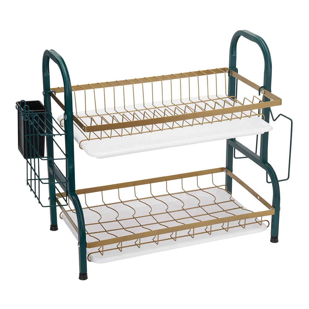 Voltsify 2-Tier Carbon Steel Dish Rack for Kitchen Home Storage Organization
