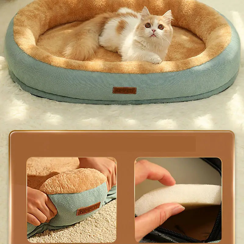 Winter Calming Plush Pet Bed for Cats Dogs