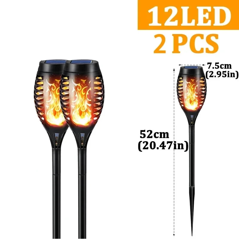 96 LED Outdoor Solar Torch Lights Waterproof Garden Patio Flickering Dancing Flame Lamp Lawn Lighting