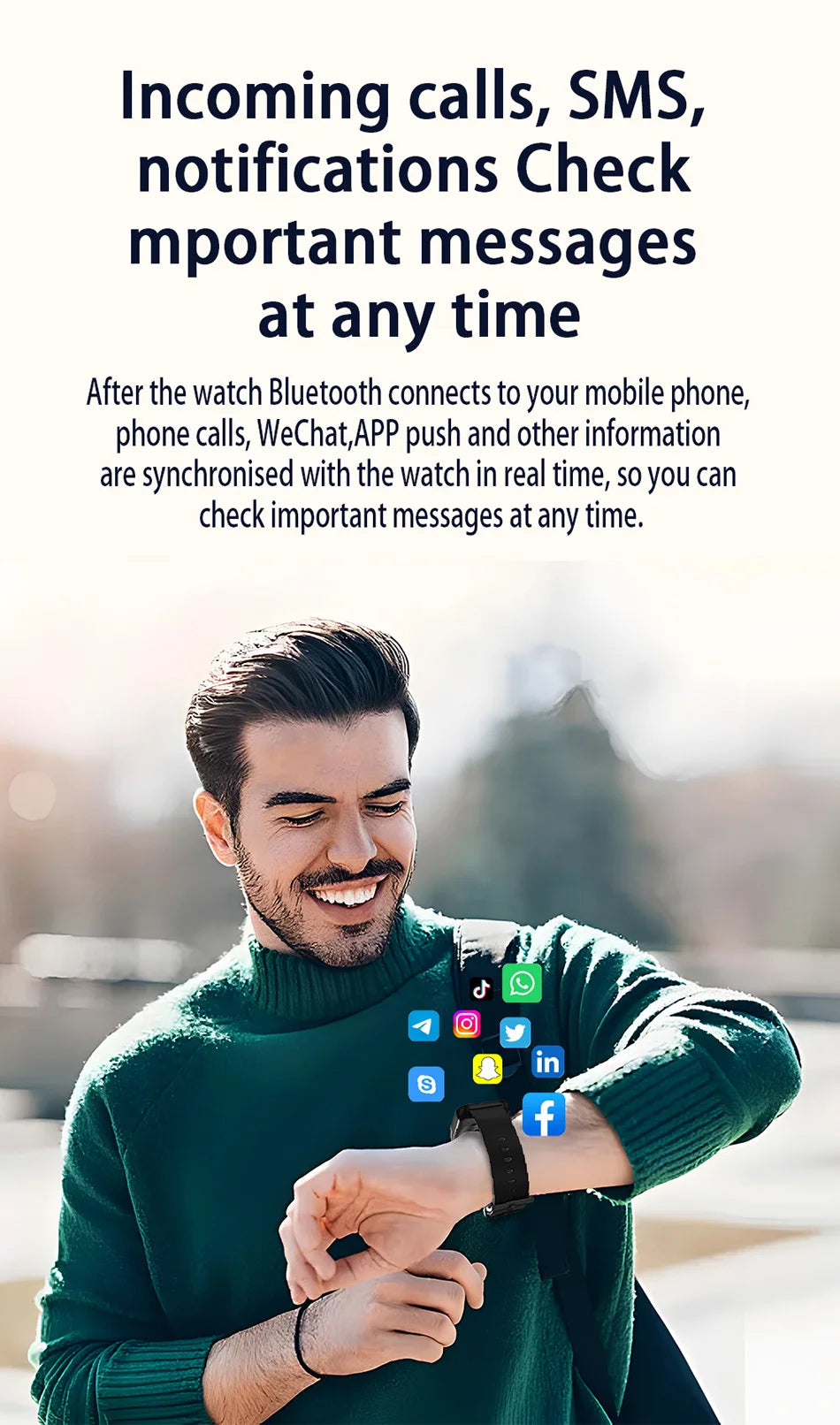 Camera Smart Watch with Video, BT Call & Health