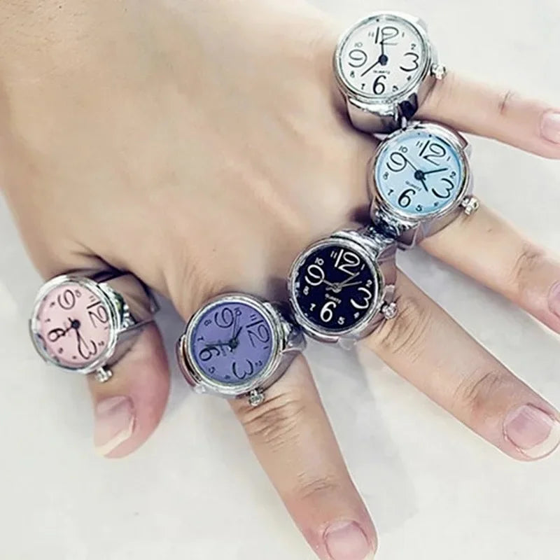 Fashion Rings Finger Watches for Women Men 2025 Fashion Party Quartz Watches Unisex Couple Rings Jewelry Gifts