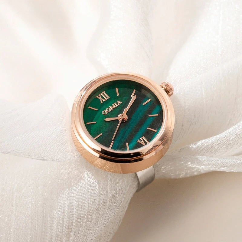 Small Green Watch Rings Waterproof Adjustablemen Women Light Luxury High-end Fashion Ring Charm Jewelry Birthday Gift