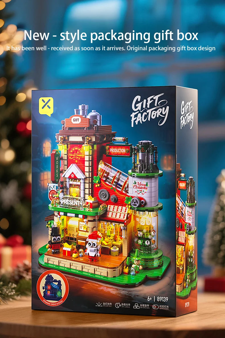 2782 PCS Christmas DIY Building Blocks Sets Ornaments Construction Blocking Factory Model Toys For Children Gifts with Led Light