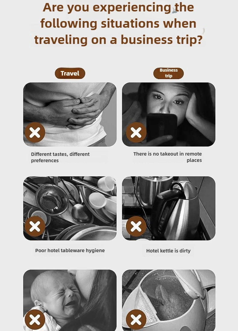 Electric Cooker 110V/220V Cooking Pot Foldable Hotpot 1.6L Portable Multi cookers Split Type Rice Cooker Frying Pan Home Travel