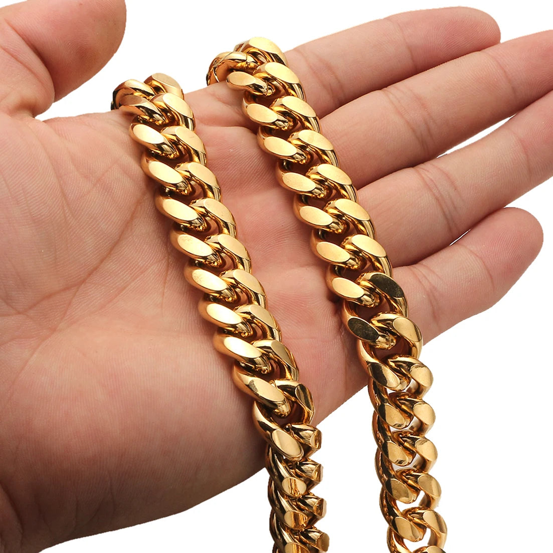 New Arrival 6mm-18mm Any Length 316L Stainless Steel Miami Curb Cuban Chain Necklace for Men & Women Gift Crystal Lock