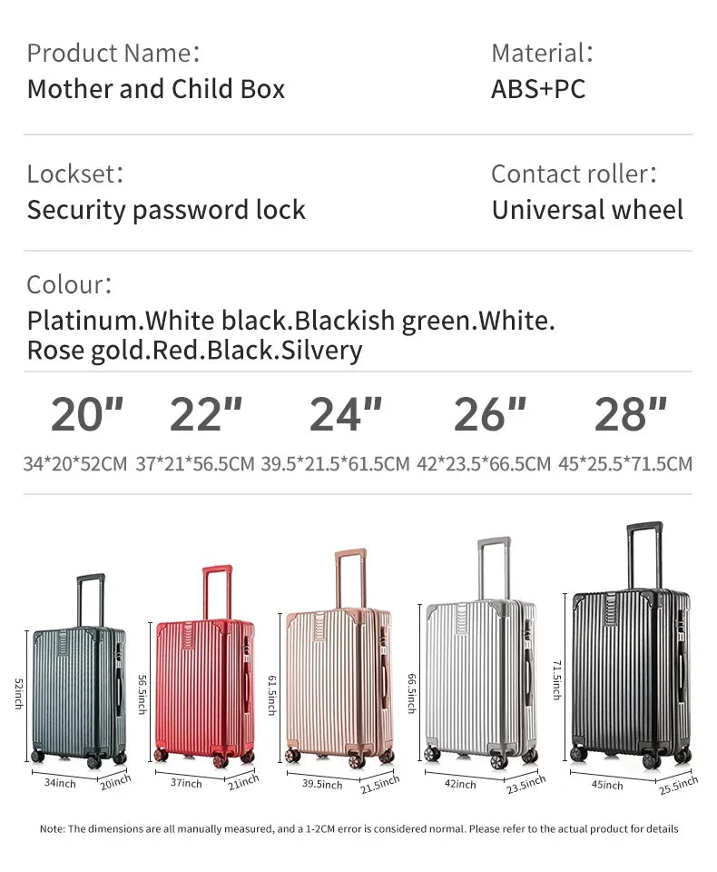 Aluminum Alloy Carry-On Luggage with Cup Holder Spinner Case