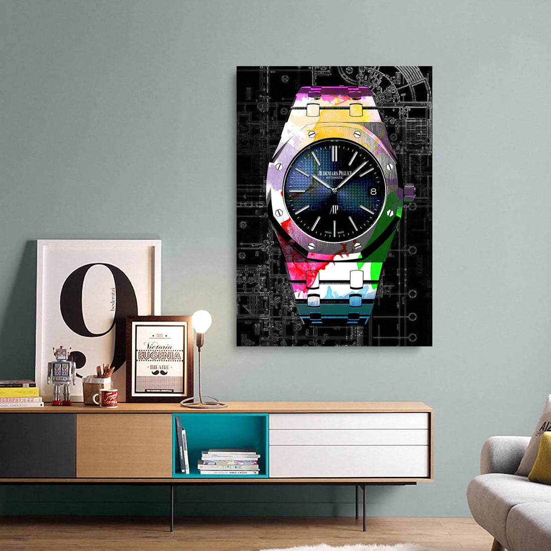 Abstract Luxury Watch Poster Printing, Fashion Watch Canvas Wall Art For Living Room, Office and Home Decoration
