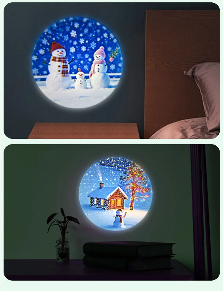 2025 Christmas Day LED Night Light USB Flexible Projector Light Holidays Party led Atmosphere Lights Starry Moon Ambient Lamp