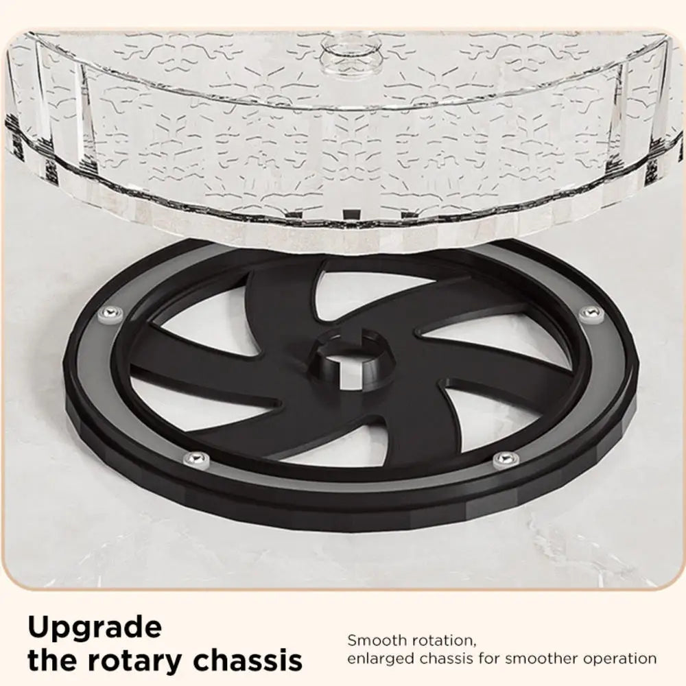 Rotating Tray Spice Rack Pantry Cabinet Turntable With Base Storage Bin Kitchen Organizer For Seasoning Cosmetic Storage Box