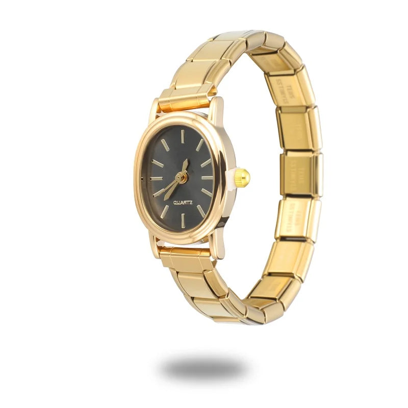 Fashion New Men Women's Stainless Steel Oval Watch 9mm DIY Bracelet Bangle for Friend Wife Birthday Jewelry Gifts