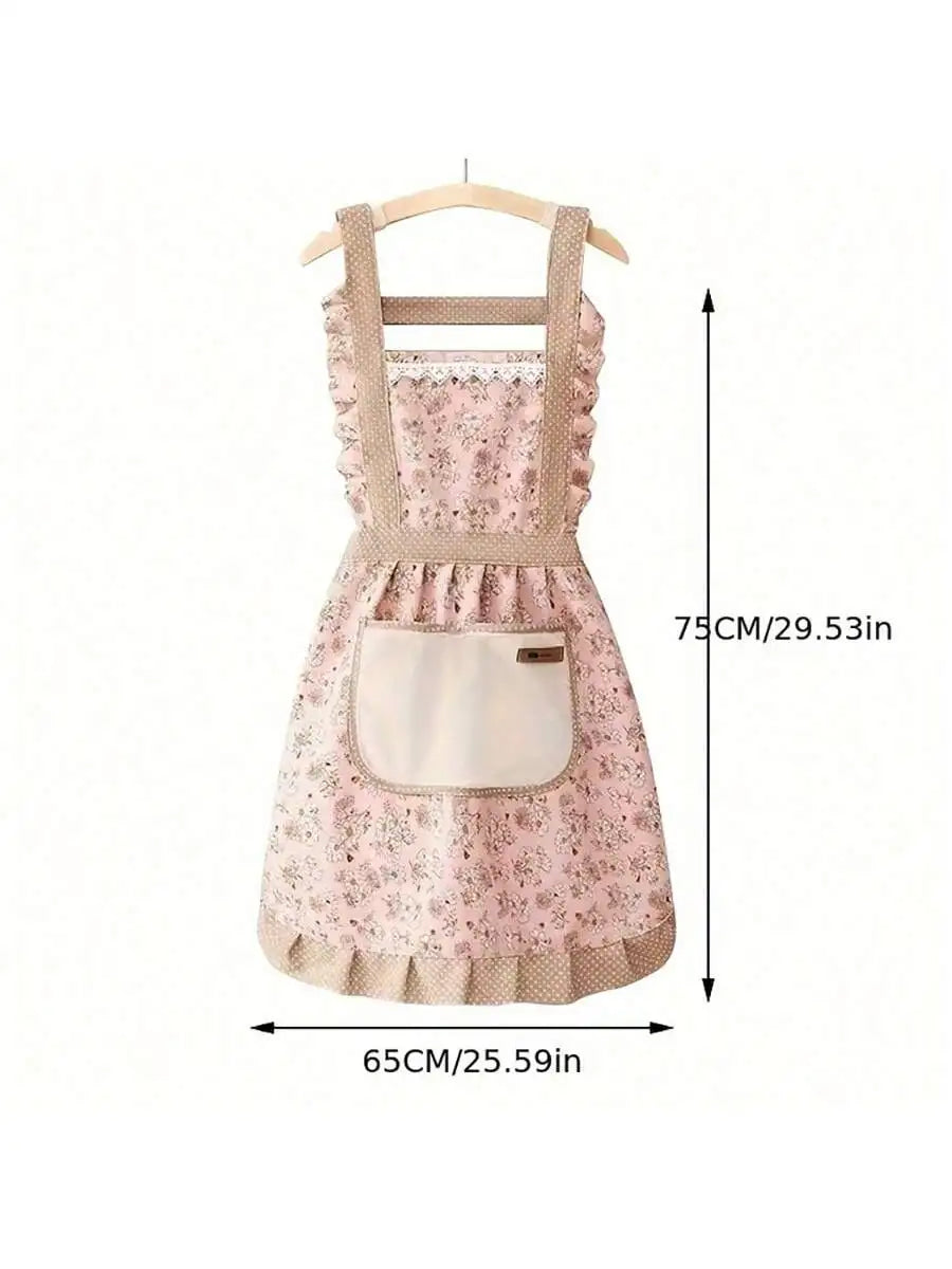 Home & Living, Kitchen & Dining, Kitchen Tools & Gadgets, Canvas Floral Hand Wipe Apron, Kitchen Home Cooking Oil and Stain Resistan