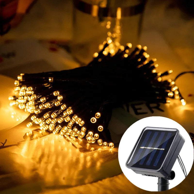 Solar String Fairy Light LED Waterproof Outdoor 5M/12M/22M Garland Street Lamp Festoon Christmas Party For Garden Decor