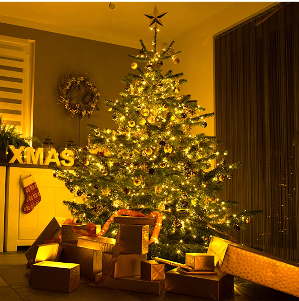 Outdoor LED String Lights Garland 100M Waterproof Fairy Light Festoon 220V Copper Wire Chain Lamp Christmas Wedding Party Decor