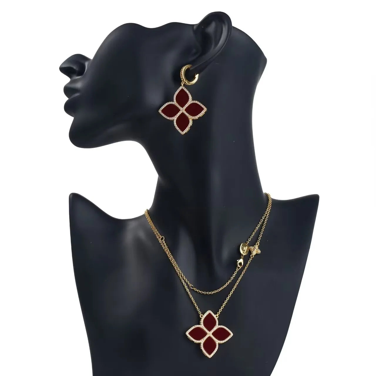 AccKing 2pcs Bridal Zirconia Full Jewelry Sets For Women Party, Luxury Dubai Nigeria CZ Crystal Wedding necklace sets