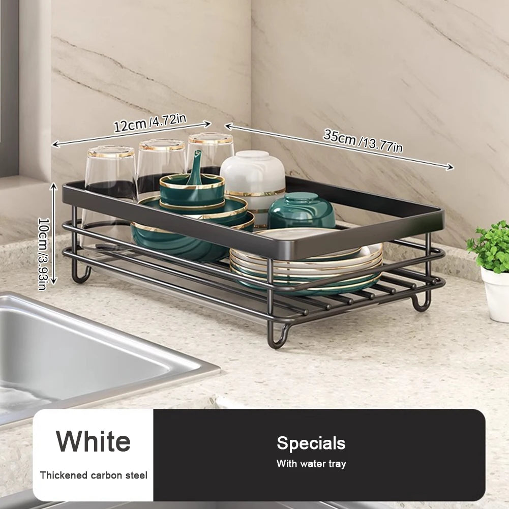 2025 Dish Drying Rack Kitchen Adjustable  Steel 2 Tier Plates Organizer Dish Bowl Drainer Storage Rack Kitchen Utensils