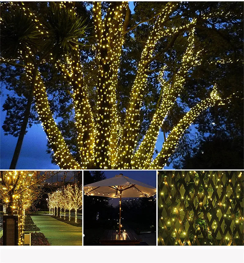 Solar String Fairy Light LED Waterproof Outdoor 5M/12M/22M Garland Street Lamp Festoon Christmas Party For Garden Decor