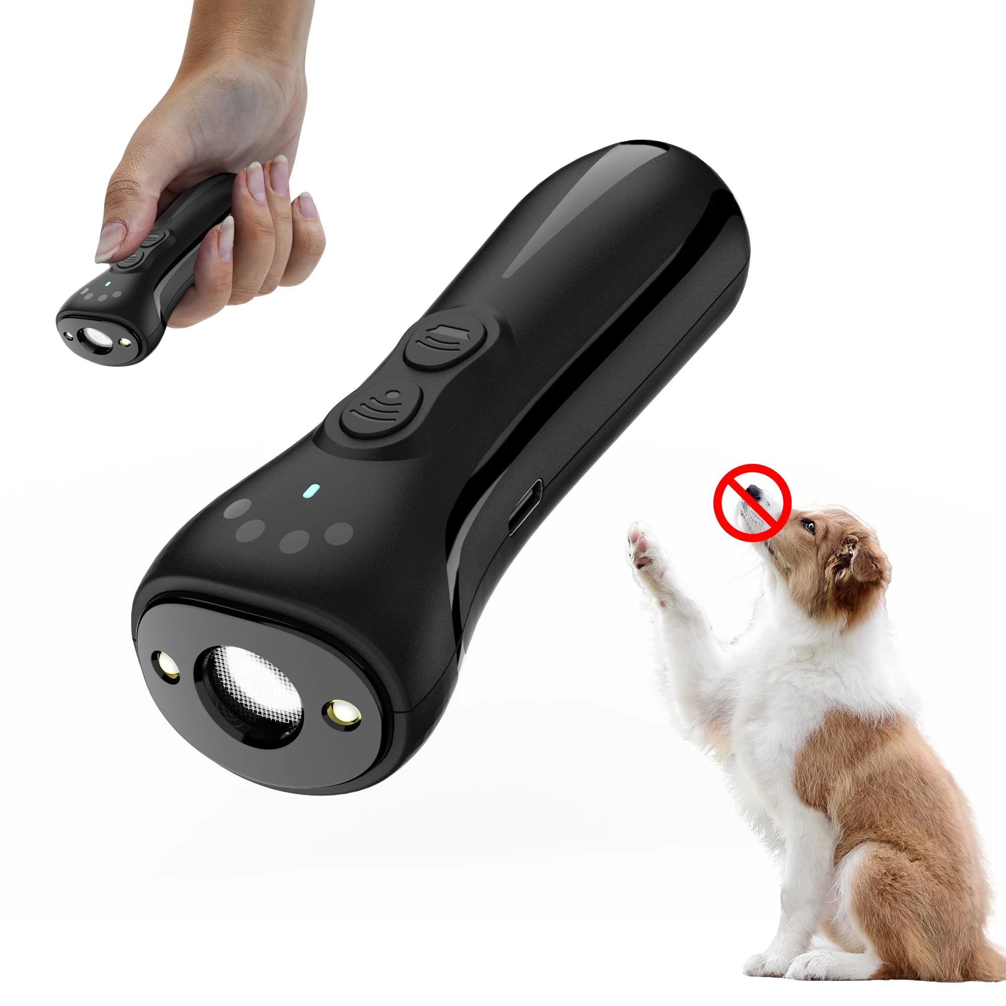 Ultrasonic Dog Repeller Portable Dog Repellent Dog Trainer With LED light Type-C Fast Charging Dog Anti Bark Deterrent Anti Bark