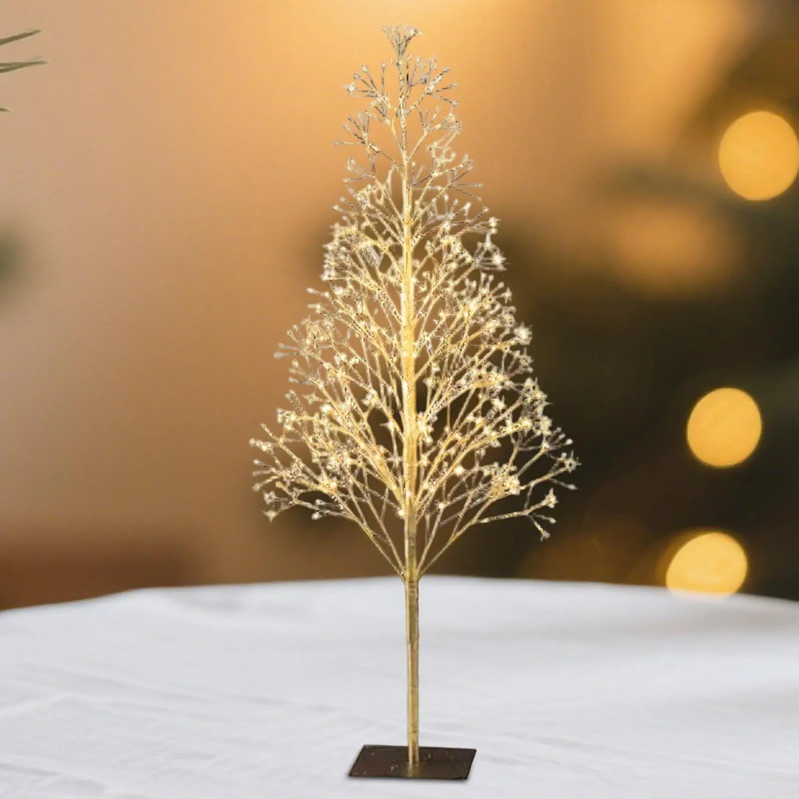 Christmas Trees With LED Lights Warm White Sparkling Gold Trees Twinkling Outdoor Decoration Pre-Lit Christmas Trees Light