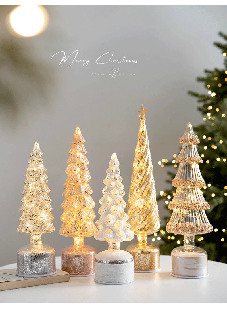 Portable Christmas Tree Night Light | 100% Cordless for Bedroom Desk | Battery Not Included | Romantic Xmas Decor Gift