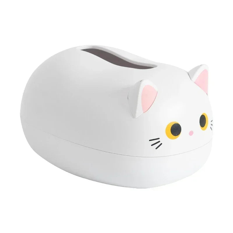 Livingroom Napkin Storage Box Kawaii Cat Tissue Box Kitchen Paper Container Desktop Toilet Paper Holder for Bathroom Dormitory