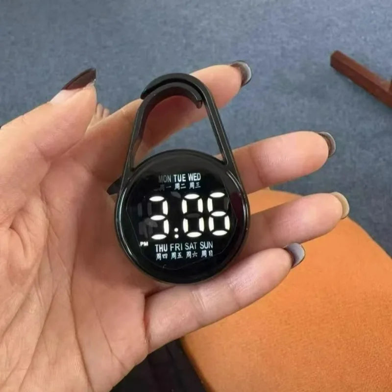 Luminous LED Electronic Watch Function Practical Digital Clock Pocket Watch for Student Mountaineer Portable Water Drop Keychain