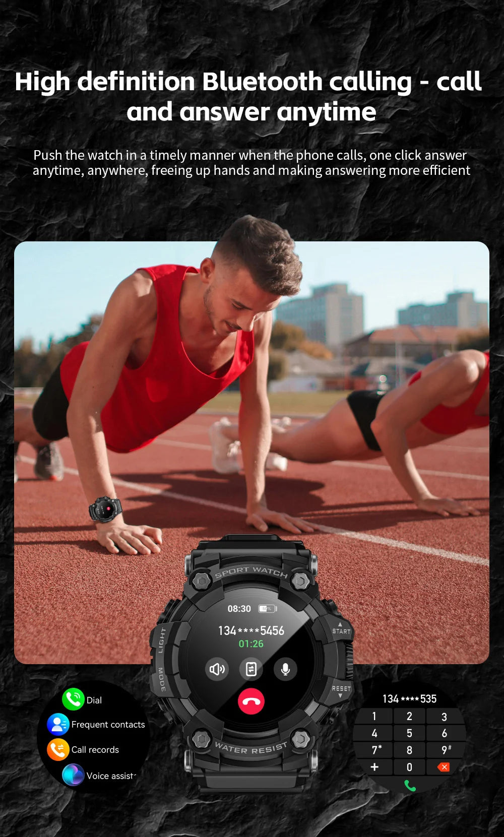 Fitness Smart Watch for Men with Heart Rate