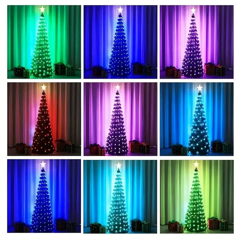 7.87FT 400LEDs Christmas Tree Lights Smart RGB LED String Lights IP68 Holiday Decoration for Indoor Outdoor Tree APP Control