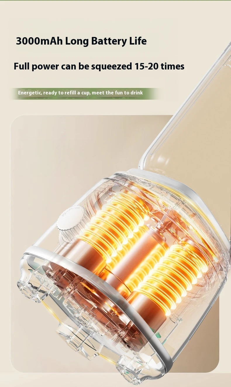 Portable Rechargeable Juicer Blender USB 2 in 1 Fruit Juice Extractor Quiet Operation for Travel Outdoor Baby Food Smoothie