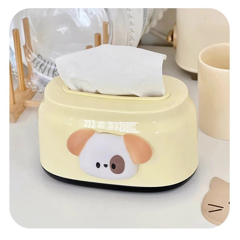 Kawaii Napkin Holder For Table Kitchen Tissue Box Luxury Tissue Case Organizer Box Home Decor Makeup Brush Storage Container
