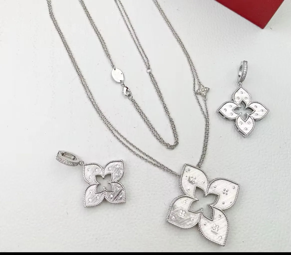 AccKing 2pcs Bridal Zirconia Full Jewelry Sets For Women Party, Luxury Dubai Nigeria CZ Crystal Wedding necklace sets