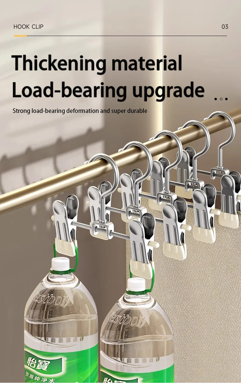 Stainless Steel Multi-Functional Clothes Hanger Clips – Wardrobe Organizer
