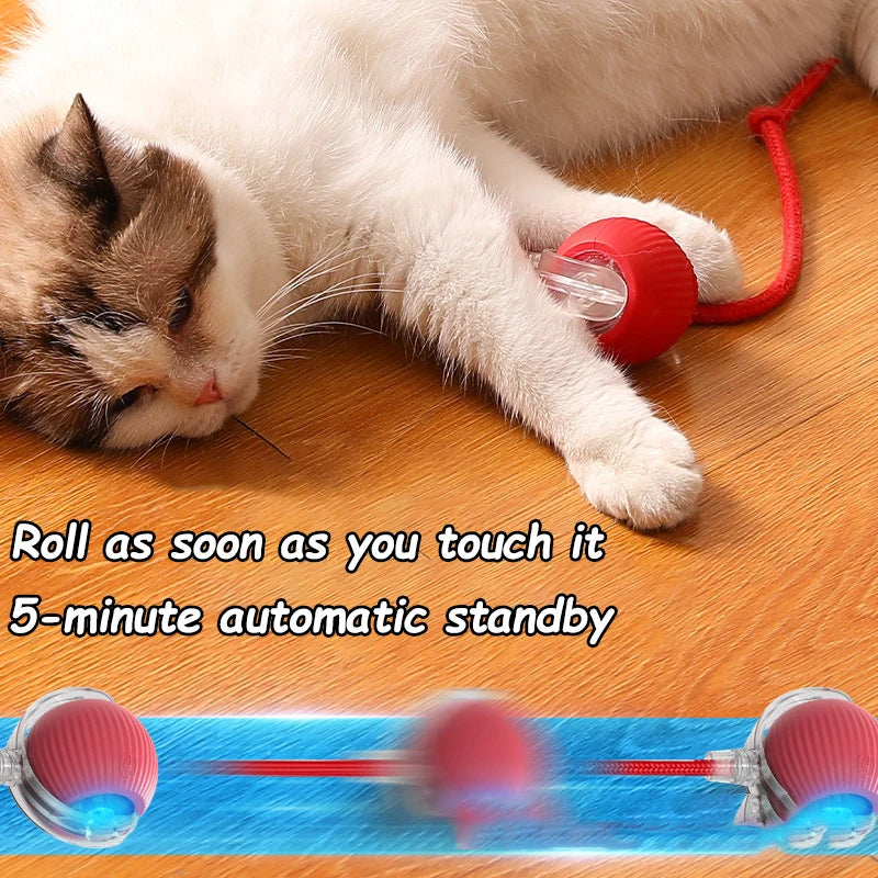 Smart Interactive Cat Ball Toy with Faux Tail