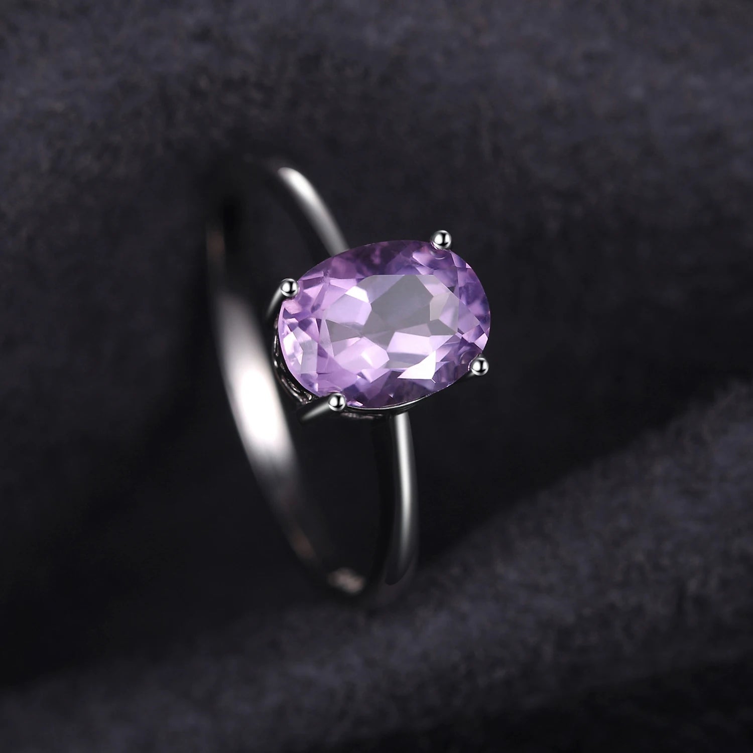 JewelryPalace Rose Gold Yellow Gold Plated Oval Natural Amethyst Citrine Garnet Topaz Peridot 925 Sterling Silver Ring for Women