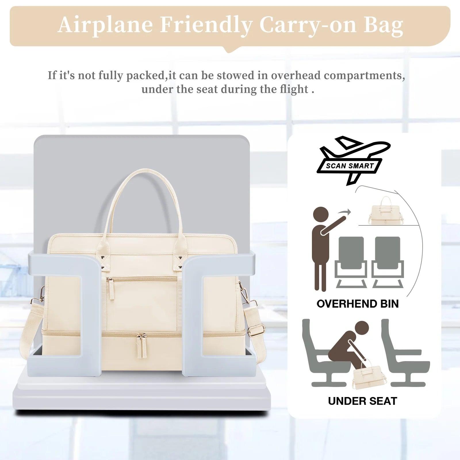 Luggage Travel Bags with a Clothes Bag and Toiletry Bag Large Capacity Daily Commuter Shoulder Bag Woman Tote Bags Handbag Woman