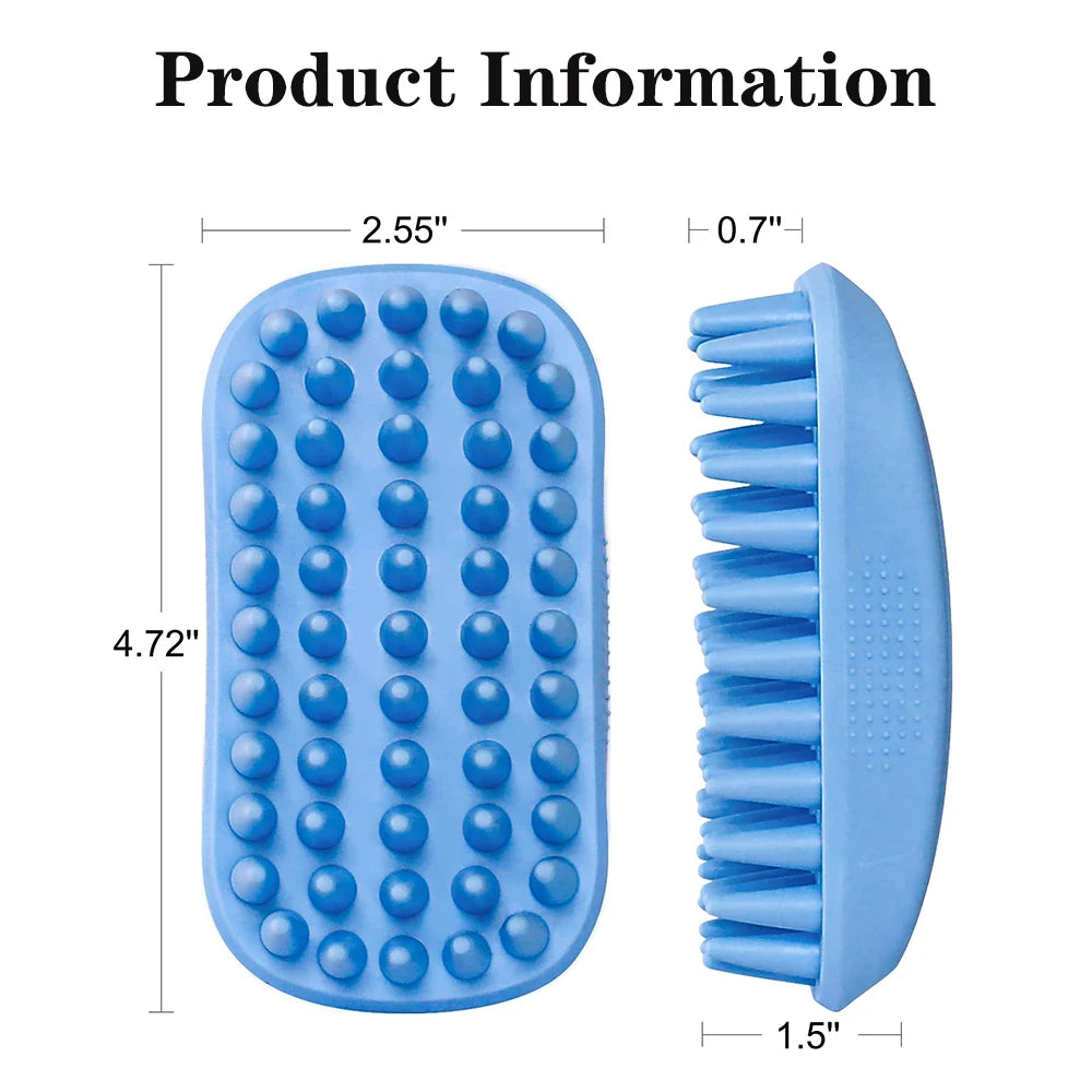 Pet Bath Comb Soft Silicone Anti Slip Soothing Beauty Massage Brush Remove Loose Hair From Cats/Dogs Pet Cleaning Products