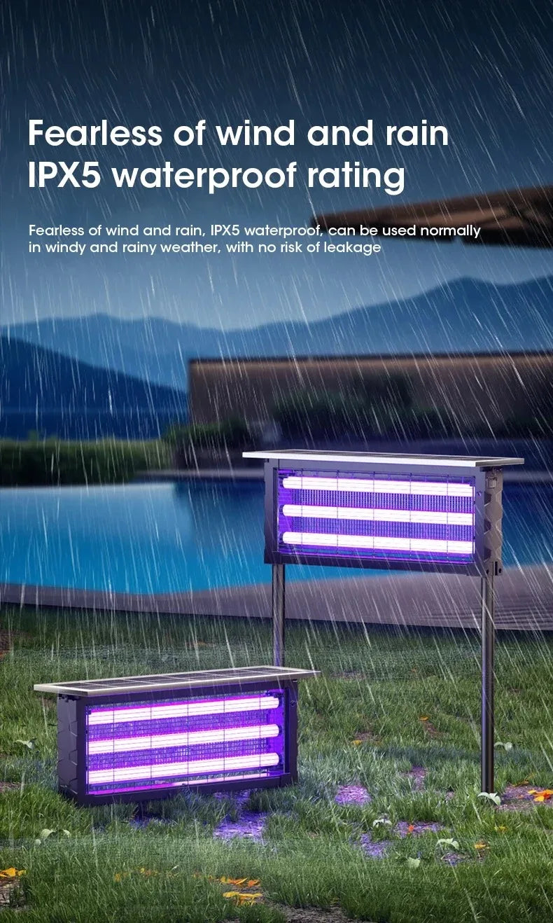 Solar Outdoor Mosquito Killer Lamp UV Light Trap Electric Shock Waterproof  Auto On Off Light Sensor Eco Friendly  Garden Camp