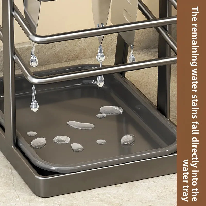 Kitchen knife rack storage rack countertop drainage all-in-one knife storage rack kitchen knife rack for home knife holder