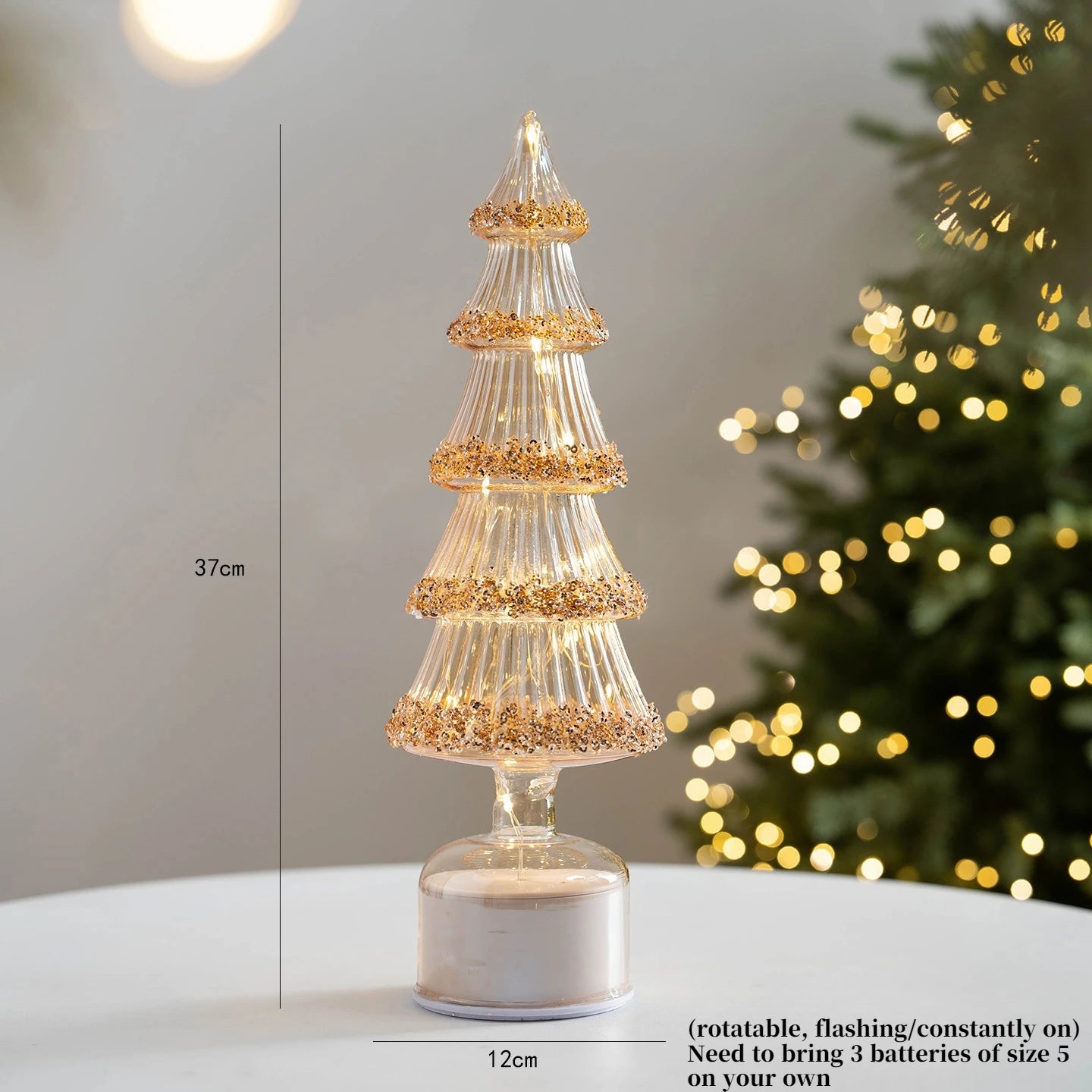 Portable Christmas Tree Night Light | 100% Cordless for Bedroom Desk | Battery Not Included | Romantic Xmas Decor Gift