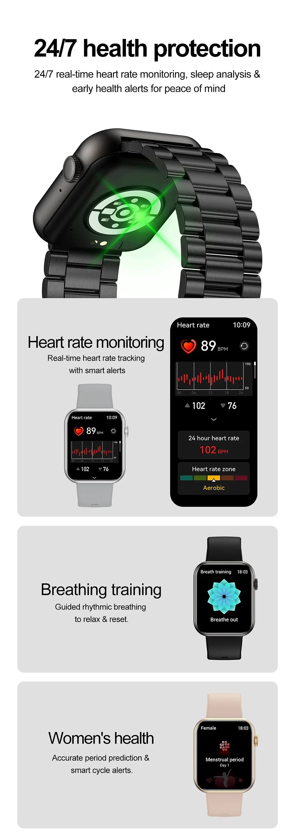 Bluetooth Call Smartwatch with Heart Rate