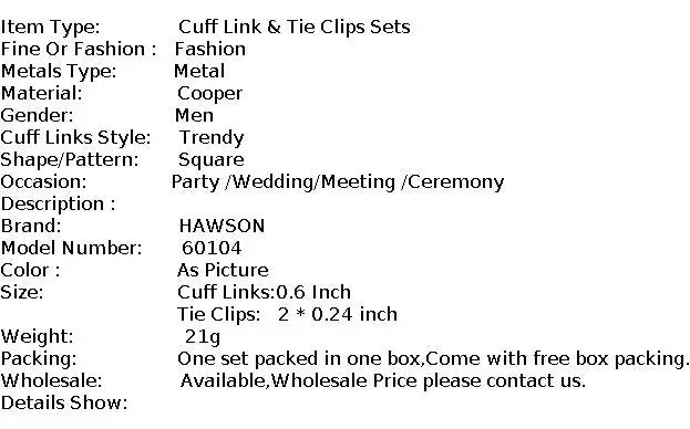 HAWSON 2 Inch Personalized Initial A-Z Cufflinks and Tie Clip Set for Men Silver Plated Shirt Accessories Business Gift Jewelry