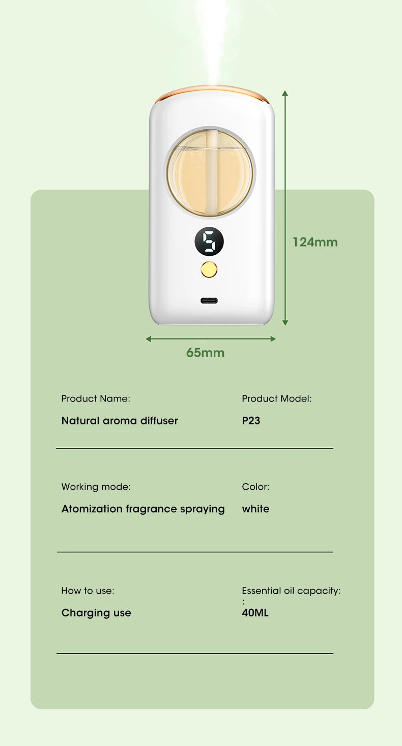 Mini Smart Aromatherapy Diffuser  Air Purifier Freshener Deodorizer Auto Sprayer Essential Oil for Desktop Toilet