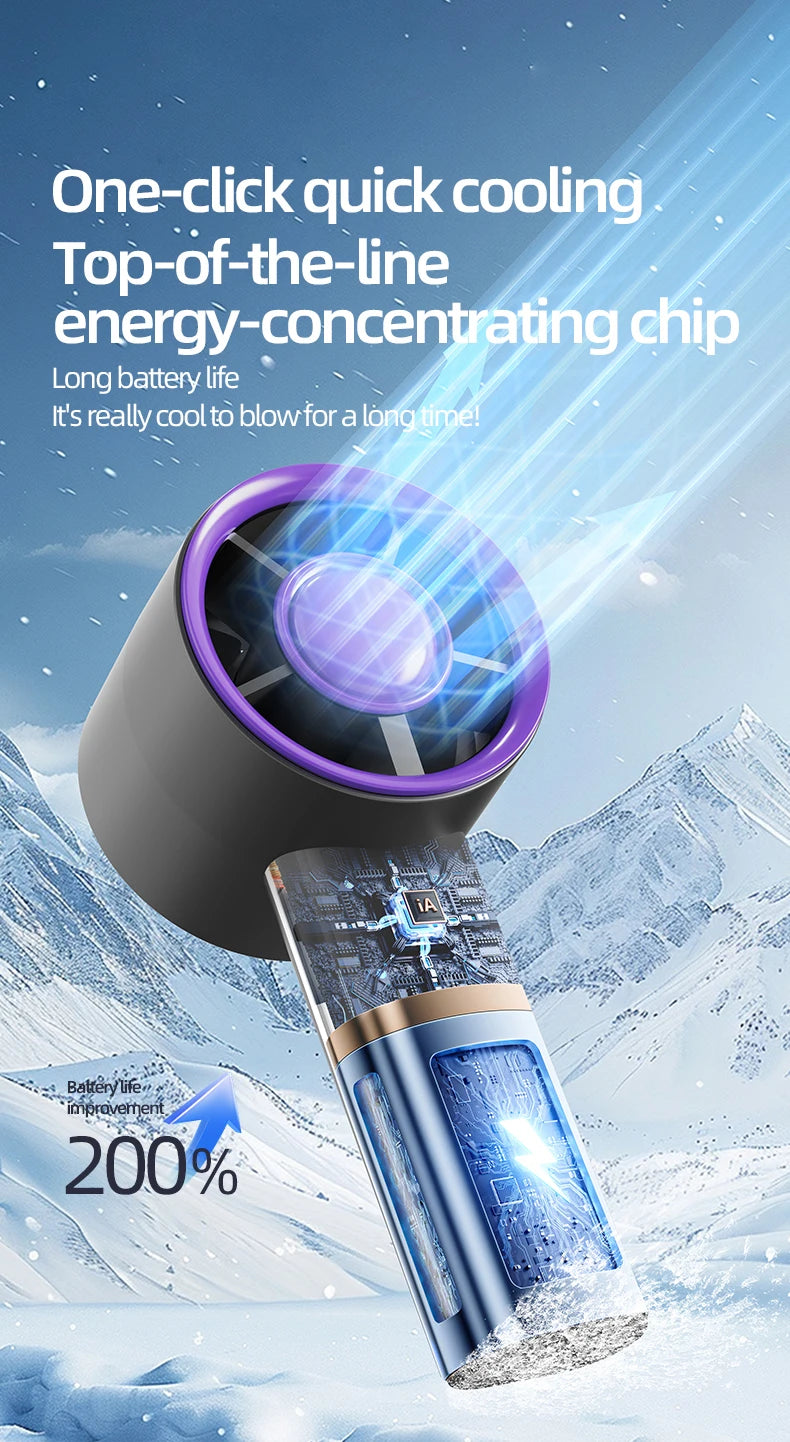 Mini Handheld USB Fast Charging Silent High-Speed Air Cooling Portable Fan Personal for Travel Outdoor Activities