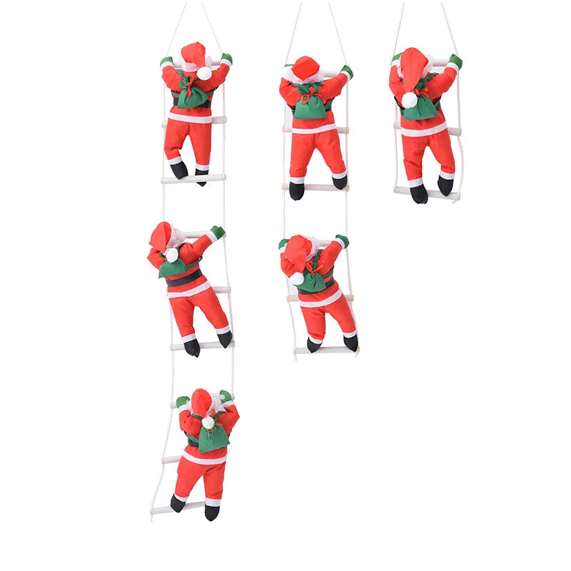 Christmas Santa Claus Climbing Ladder Doll Christmas Tree Hanging Decoration Indoor Door Wall Christmas Pendant New Year Gifts