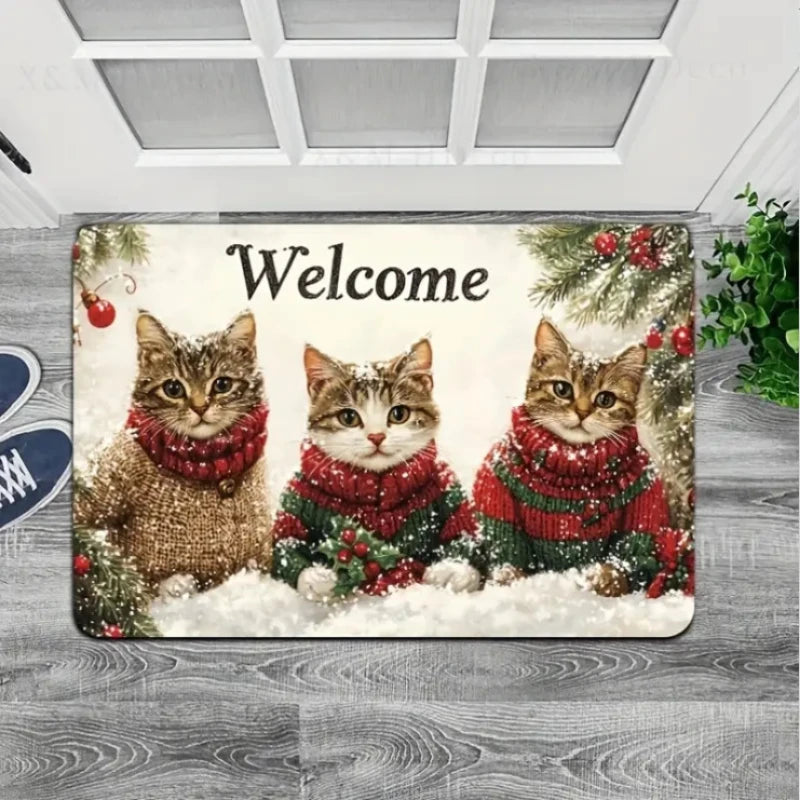 Christmas Door Mat Red Santa Claus Outdoor and indoor Gingerbread Man Carpet New Year 2026 Merry Christmas Home Decor Foot Mat